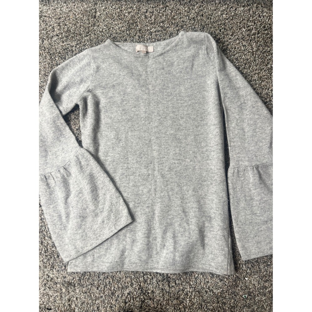 Benedetta B. Merino Wool Cashmere Blend Bell Sleeve Sweater Gray XS Italy - Picture 1 of 5